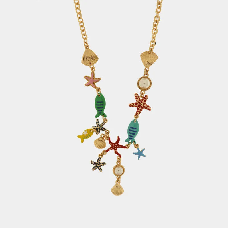 Collana in Metallo con stelle marine e pesciolini