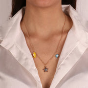 Collana in Metallo con stella marina e pesciolino