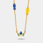 Collana in Metallo con barca e pesciolini - BYSIMON gioielli