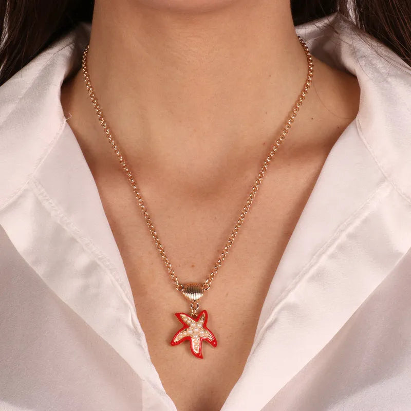 Collana in Metallo con stella marina pendete