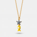 Collana in Metallo con pesciolino giallo pendente e stella marina - BYSIMON gioielli