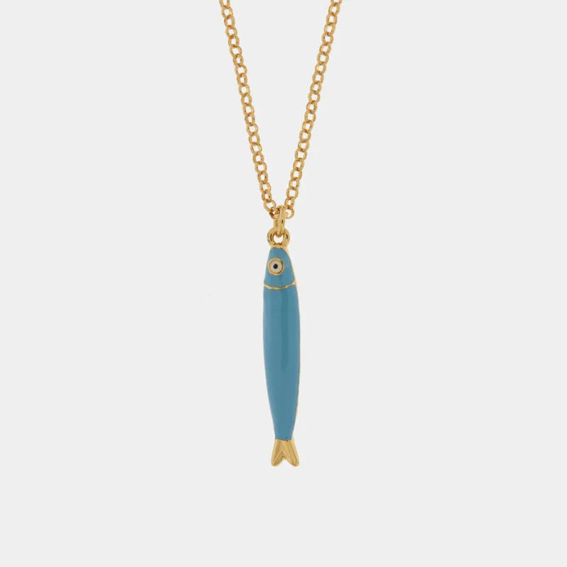 Collana in Metallo con pesciolino azzurro