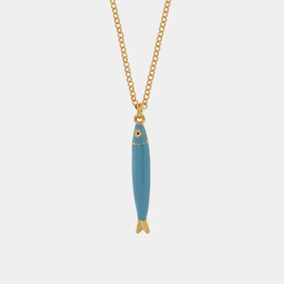 Collana in Metallo con pesciolino azzurro