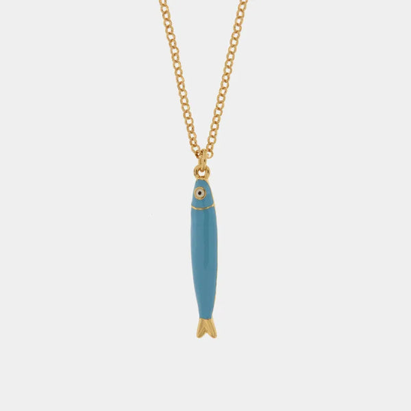 Collana in Metallo con pesciolino azzurro - BYSIMON gioielli