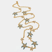 Collana in Metallo con stelle marine azzurre