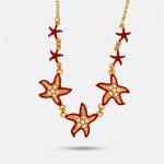 Collana in Metallo con stelle marine rosse - BYSIMON gioielli