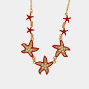 Collana in Metallo con stelle marine rosse
