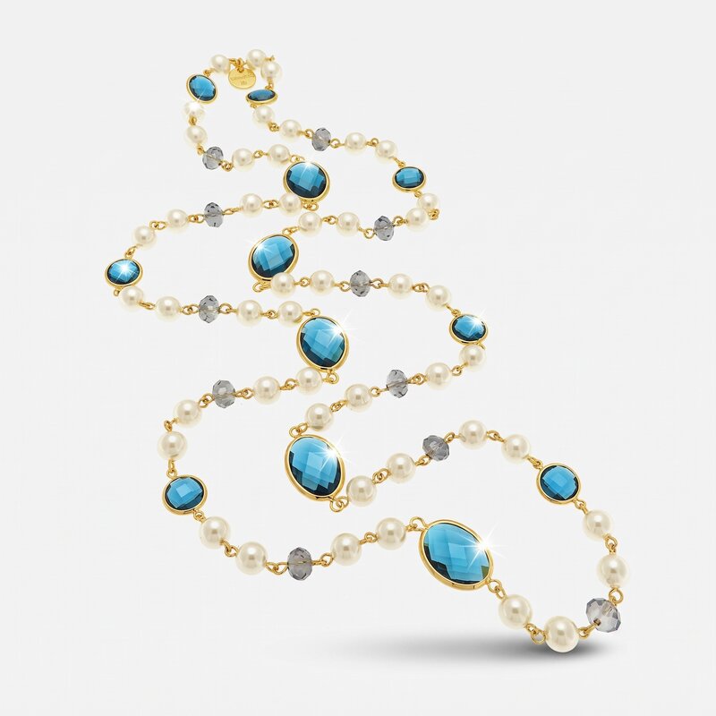 Collana in Metallo con cristalli blu