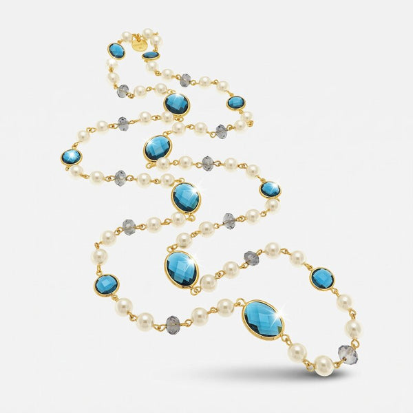 Collana in Metallo con cristalli blu