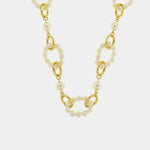 Collana in Metallo girocollo con perle e dettagli catene oro