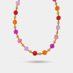 Collana in Metallo girocollo con cristalli rosa