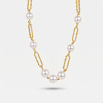 Collana in Metallo girocollo perle e catene