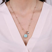 Collana in Metallo con campanella smaltata azzurra