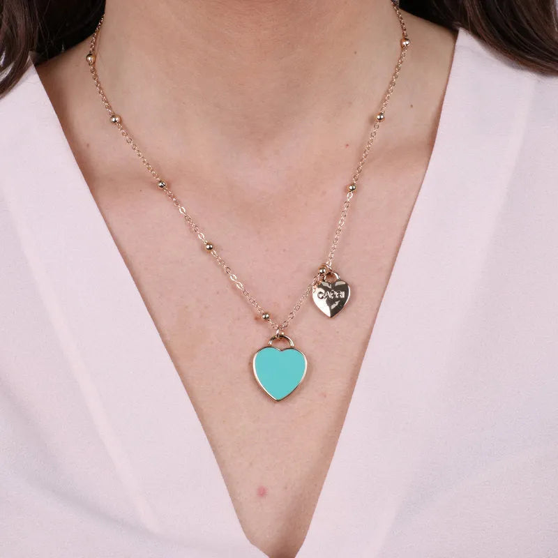 Collana in Metallo con cuore verde - BYSIMON gioielli