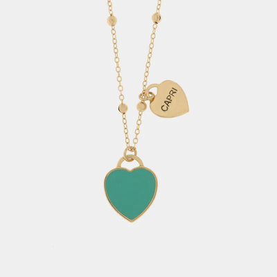 Collana in Metallo con cuore verde - BYSIMON gioielli