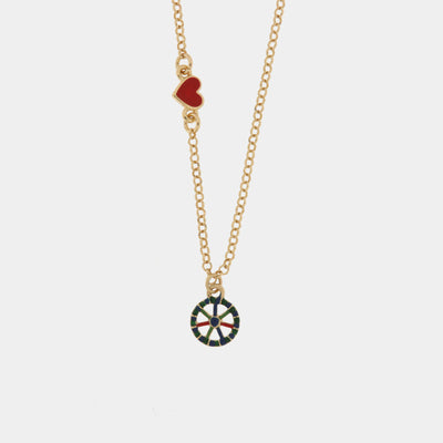 Collana in Metallo con ruota pendente e cuoricino SICILY - gioiello BySimon