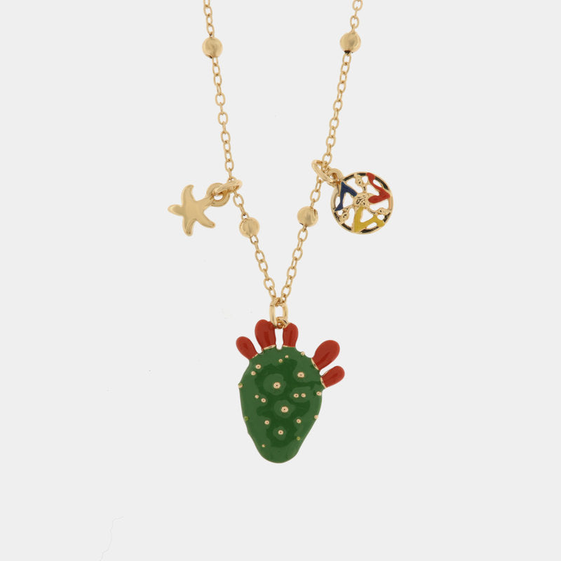 Collana in Metallo con cactus pendente - BYSIMON gioielli
