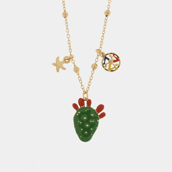 Collana in Metallo con cactus pendente - BYSIMON gioielli