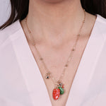 Collana in Metallo con cactus pendente rosso e verde - BYSIMON gioielli