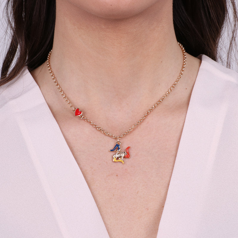 Collana in Metallo girocollo con cuoricino e trinacria pendente SICILY - gioiello BySimon