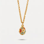 Collana in Metallo con uova impreziosito da fiori colorati - BYSIMON gioielli