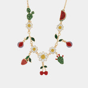 Collana in Metallo girocollo con ciondoli frutta pendenti