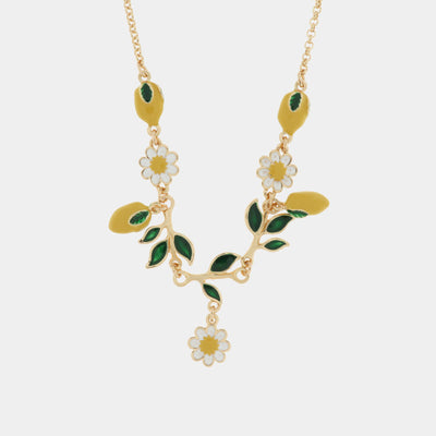 Collana in Metallo collana con limoni e margherita pendente - BYSIMON gioielli