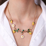 Collana in Metallo collana con limoni e margherita pendente - BYSIMON gioielli