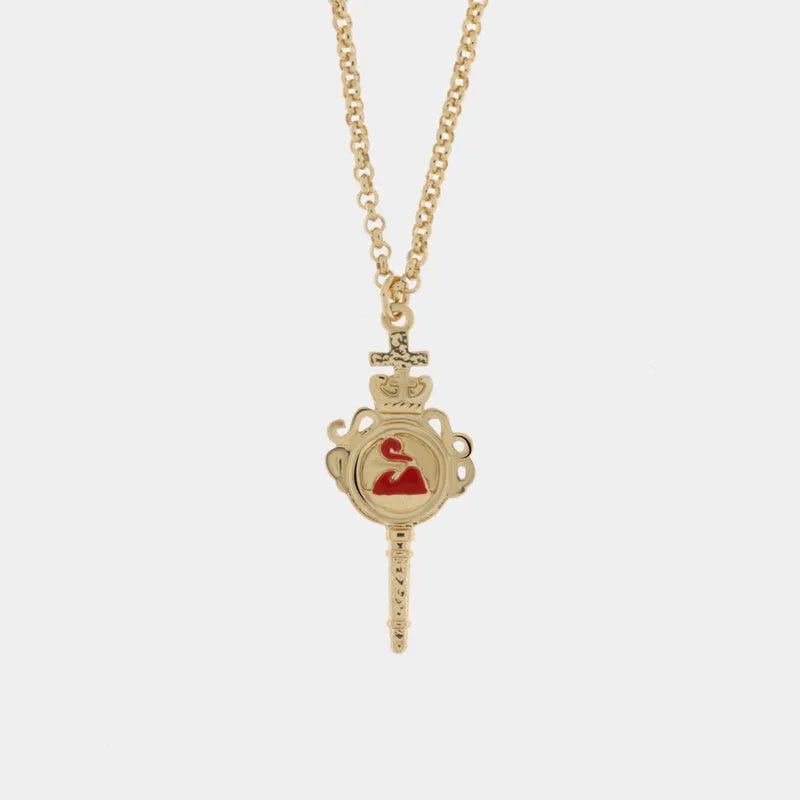 Collana in Metallo con ampolla impreziosito da simbolo Vesuvio AMONAPOLI - gioiello BySimon