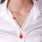 Collana in Metallo con cuore sacro rosso AMONAPOLI - gioiello BySimon