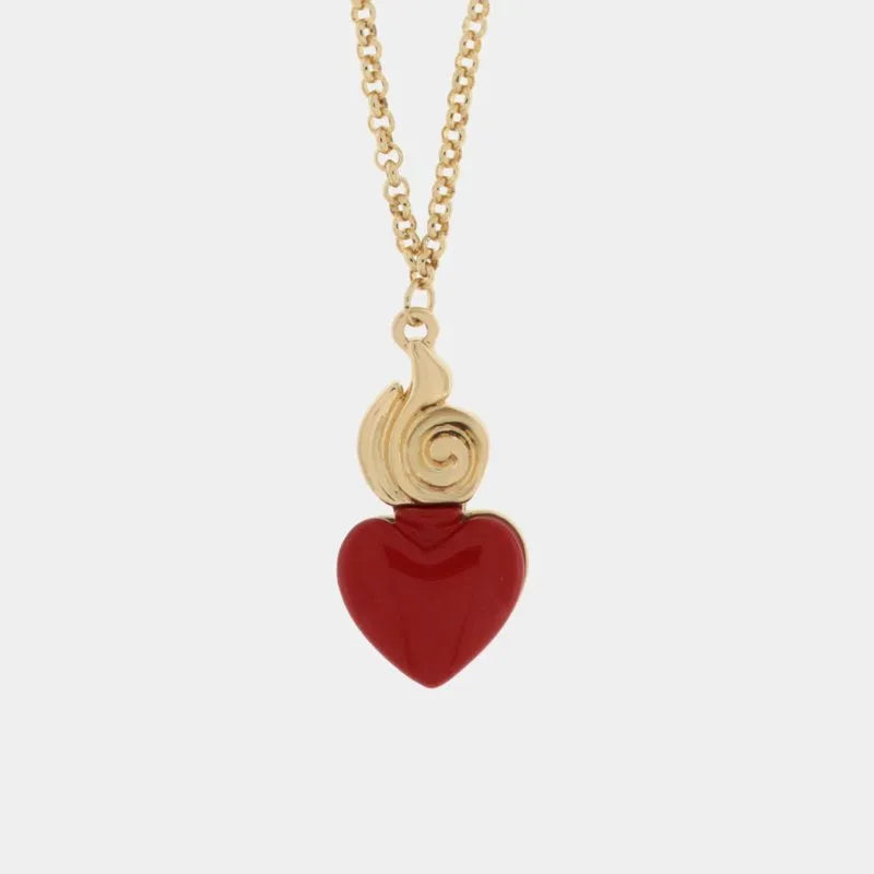 Collana in Metallo con cuore sacro rosso AMONAPOLI - gioiello BySimon