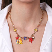 Collana in Metallo con donna, pesciolino e stella marina