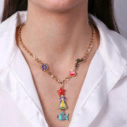 Collana in Metallo con donna, pesciolino e stella marina