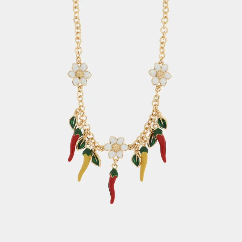 Collana in Metallo con peperoncini colorati