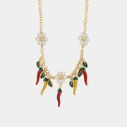 Collana in Metallo con peperoncini colorati