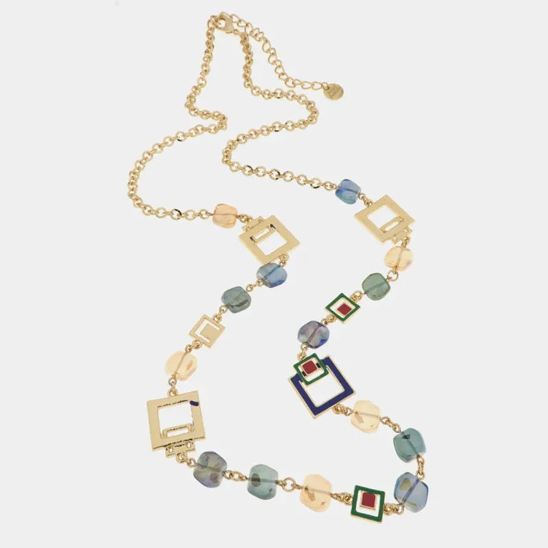 Collana in Metallo con cristalli ispirati al vetro di Murano