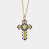 Collana in Metallo con maioliche colorate a forma di croce