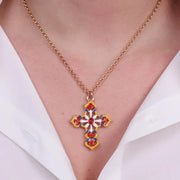 Collana in Metallo con croce colorata