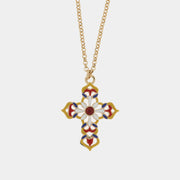 Collana in Metallo con croce colorata