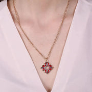 Collana in Metallo con croce di Malta colorata