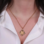 Collana in Metallo con maioliche colorate a forma di croce