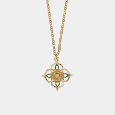 Collana in Metallo con maioliche colorate a forma di croce
