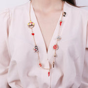 Collana in Metallo con cornetti portafortuna, caffettiera, 13, quadrifoglio, pizza