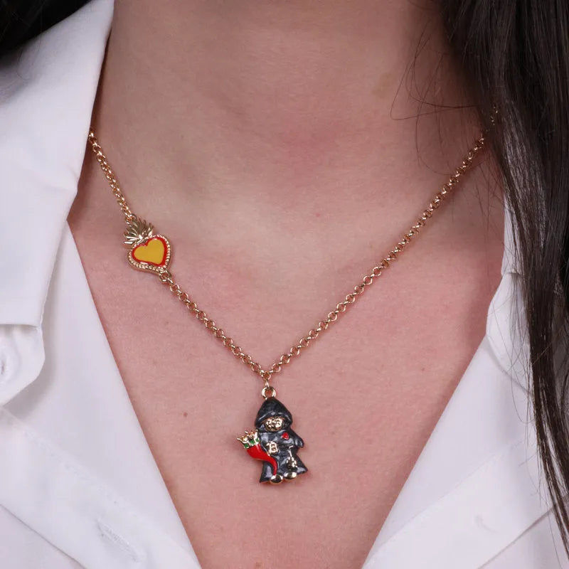 Collana in Metallo con munaciello e cornetto - BYSIMON gioielli