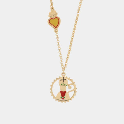 Collana con San Gennaro e cuore sacro | gioielli portafortuna napoletani | BYSIMON