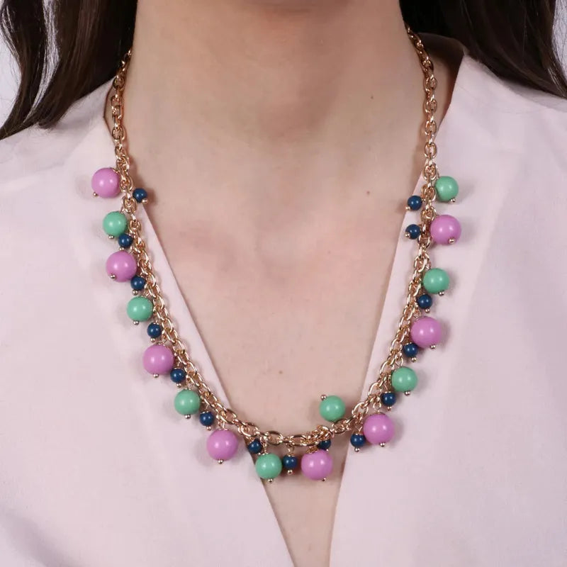 Collana in Metallo con pietre colorate