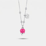 Collana in Metallo con campanella portafortuna pendente, impreziosita da smalto e cristalli - BYSIMON gioielli