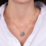 Collana in Metallo con campanella portafortuna pendente, impreziosita da smalto e cristalli - BYSIMON gioielli