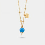 Collana in Metallo con campanella portafortuna pendente, impreziosita da smalto e cristalli - BYSIMON gioielli