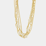 Collana in Metallo multifilo con perle e catene intrecciate